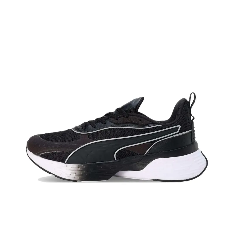 PUMA Softride Sway Slip-Resistant Breathable Low-Top Casual Running Shoes Unisex Black White-0