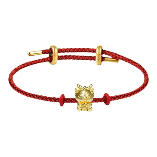 LOULANBOWUGUAN Chinese Fashion Trend Cultural Creativity Design 999 Solid Gold Fixed Price Gold Bracelet Unisex