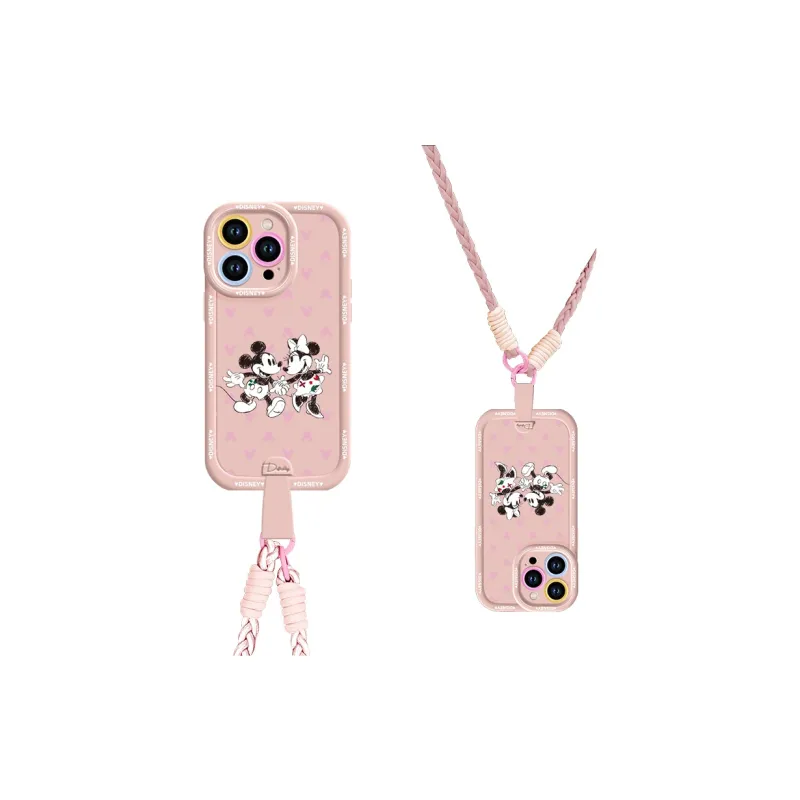 Disney Silicone Material Cute Crossbody Backpack Handheld Phone Cases Compatible With Apple 16/15/Plus/14/13/Pro/Max-6