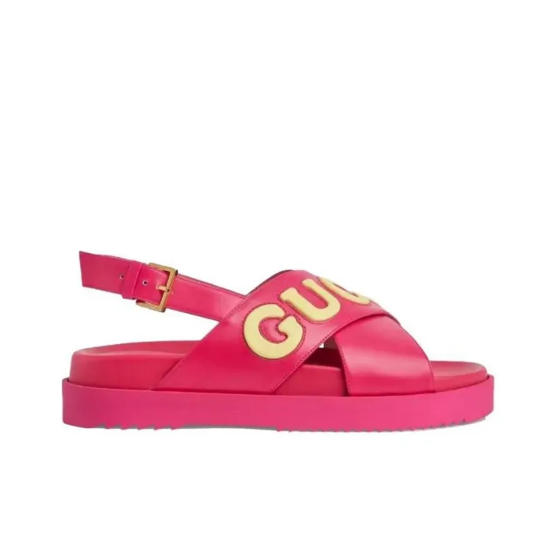 GUCCI Women's Crossover Sandal 'Pink' Women's-1