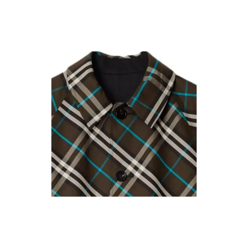 Burberry Long Sleeved Checked Trench Coat-7