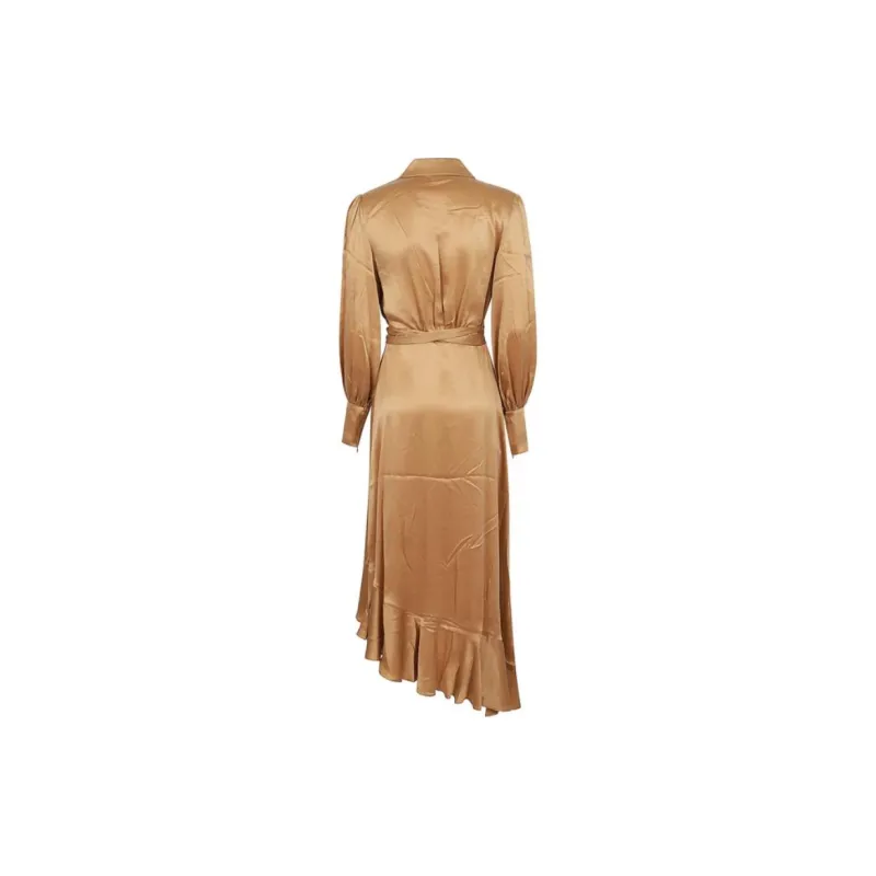 Zimmermann V-Neck Asymmetric Hem Midi Dress-1