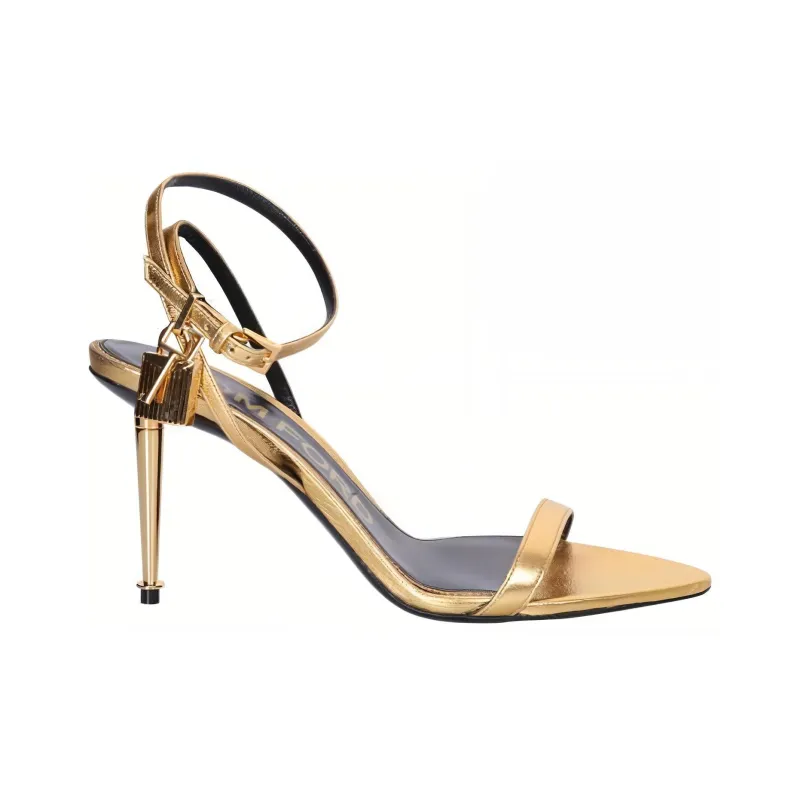 TOM FORD Padlock 115mm Metallic Sandals-1