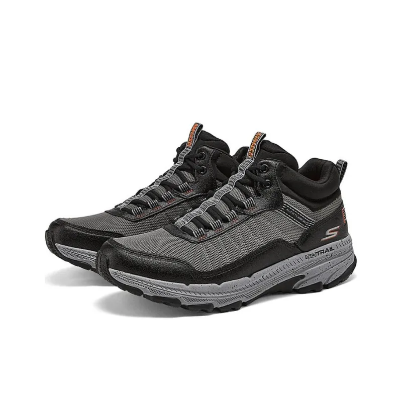 Skechers Go Run Trail Anti Slip Wear Resistant Mid Top Running Shoes Men's Gray-2