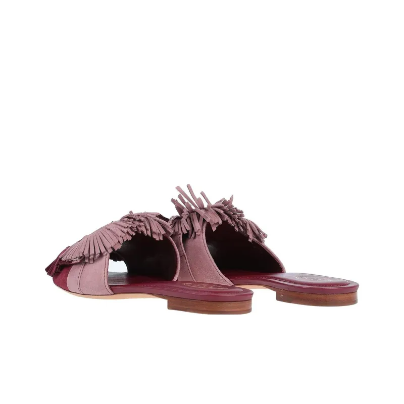 TOD'S Slide Slippers Women's Burgundy-3