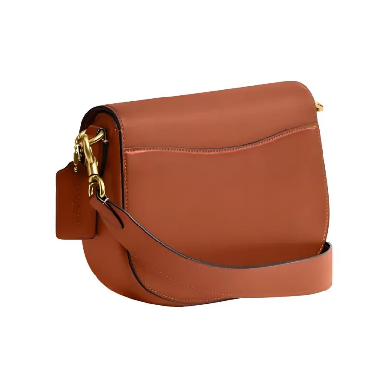 COACH Harley Cow Leather Shoulder Bag Crossbody Bag Small Size Unisex Amber-1