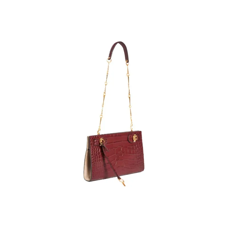 TORY BURCH Lee Radziwill Cow Leather Shoulder Bag Regular Women's Burgundy-3