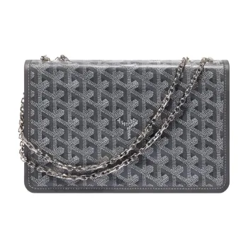 GOYARD Alexandre III Canvas With Leather Shoulder Bag Crossbody Bag Women's Gray