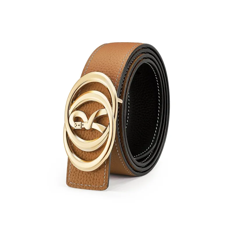 ROBERTA DI CAMERINO Top Grain Cow Leather Belts Men's Width 3.4cm-0