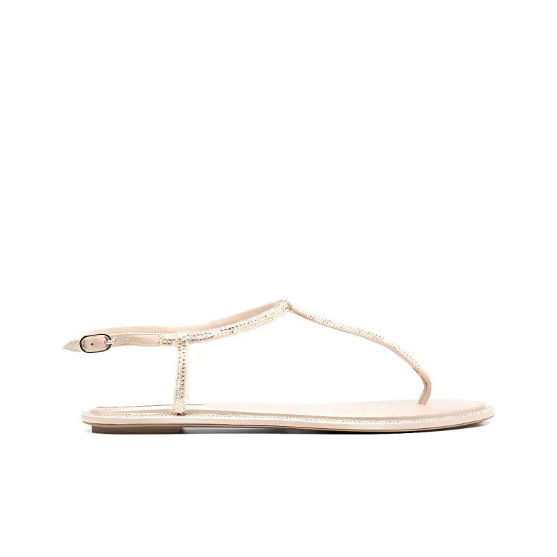 René Caovilla Diana Crystal embellished Flat Sandals Women's-1