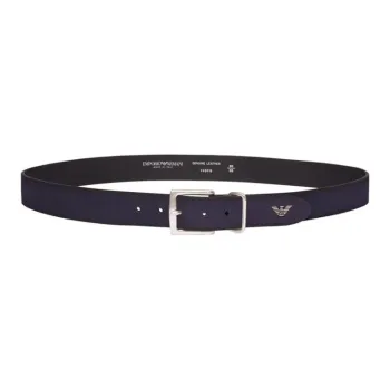 EMPORIO ARMANI Top Grain Cow Leather Belts Men's Blue/Black 