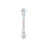 Rhinestone-Embellished Butterfly-Silver White