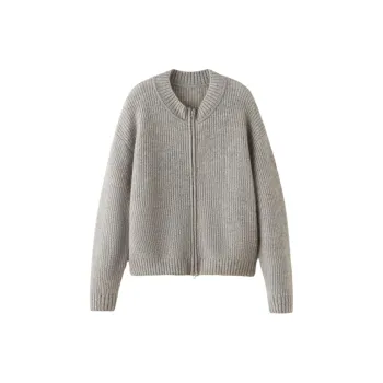 SNOWFORTE Sweater Women's Blue Camel Jacquard Yarn