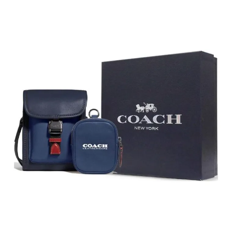 COACH Charter Cow Leather Shoulder Bag, Crossbody Bag Unisex Midnight Marine Blue-3