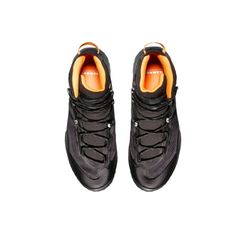 MAMMUT Ducan Shock Absorbers Slip Resistant Breathable High Top Hiking Shoes Men's Black Orange-3