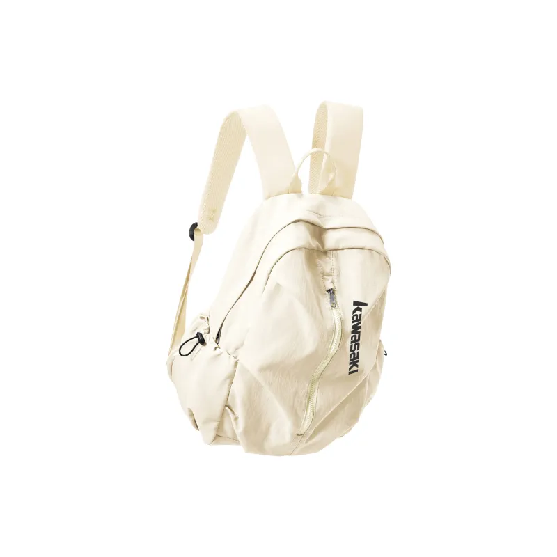Kawasaki Fabric Backpack Laptop Backpack Unisex Black/Ecru/Khaki/Gray Green/Lotus Root Powders-9