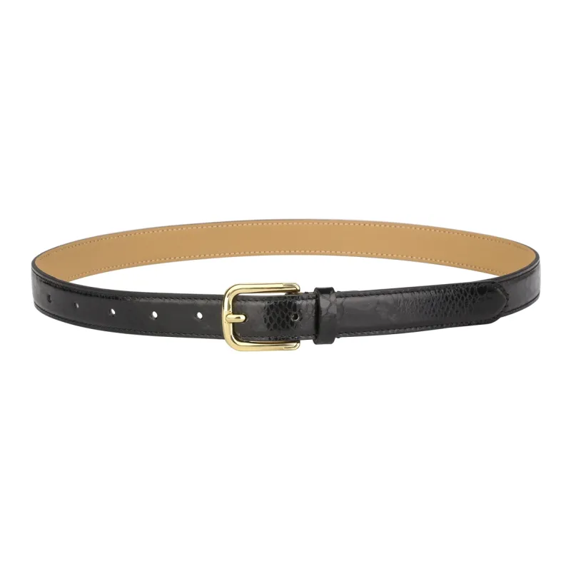 CATELLES Top Grain Cow Leather Leather Belts Women's Black/Red 2.4cm-4