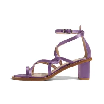 SCAROSSO Patty Strap Sandals 6.5cm Women's Purple