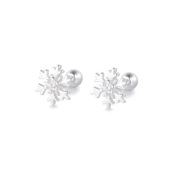 JOLLY NOTE Sterling Silver Stud Earrings Women's Good Luck
