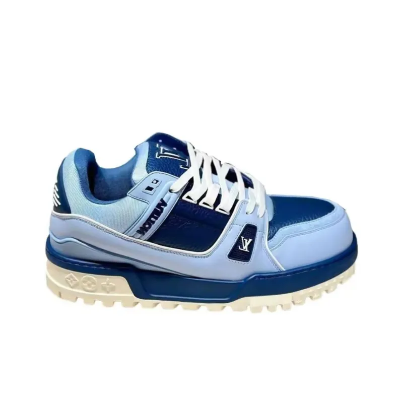 LOUIS VUITTON Trainer Maxi Low Top Skateboard Shoes Women's Blue-1