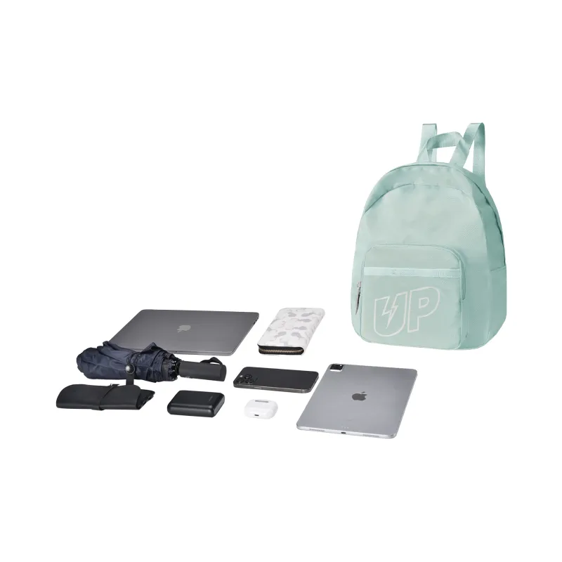 TURN UP Polyester Backpack Unisex Mint Green-4