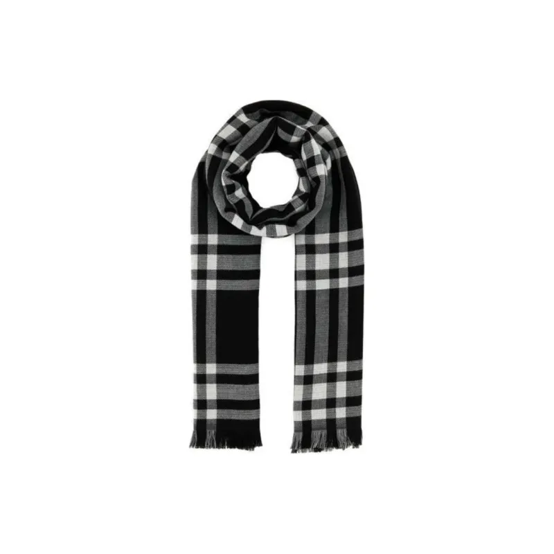 Burberry Check-Pattern Frayed-Edge Scarf-0