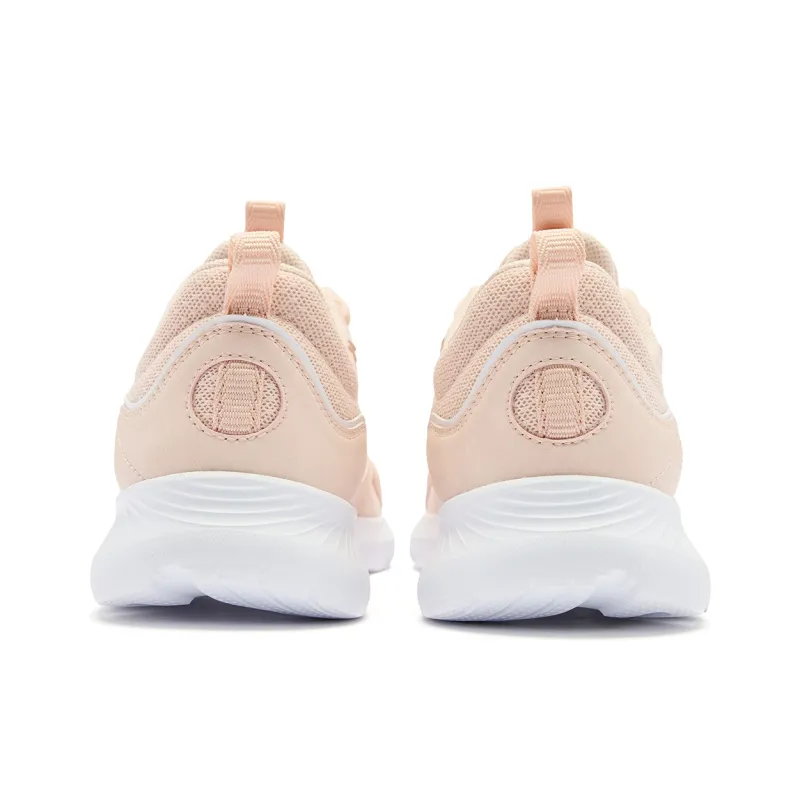 QIAODAN Anti Slip Wear Resistant Low Top Casual Running Shoes Women's Pink White-4