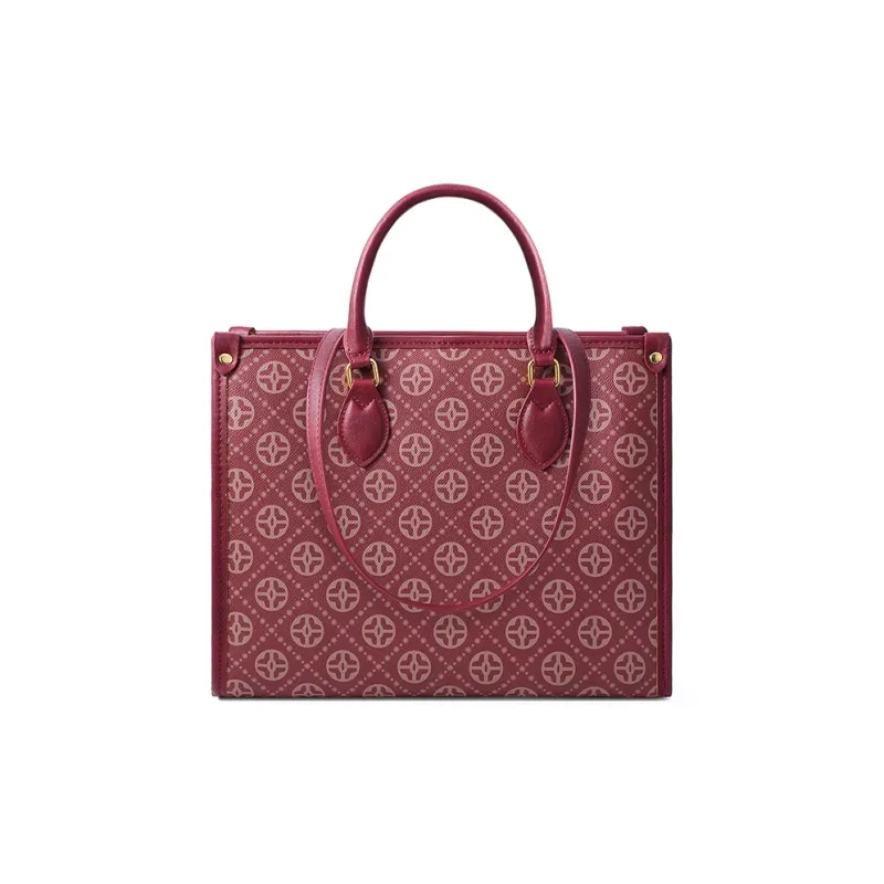 Vigno Synthetic Leather Tote Bag, Shopping Bag, One Shoulder Handbag Regular Women's Red-0