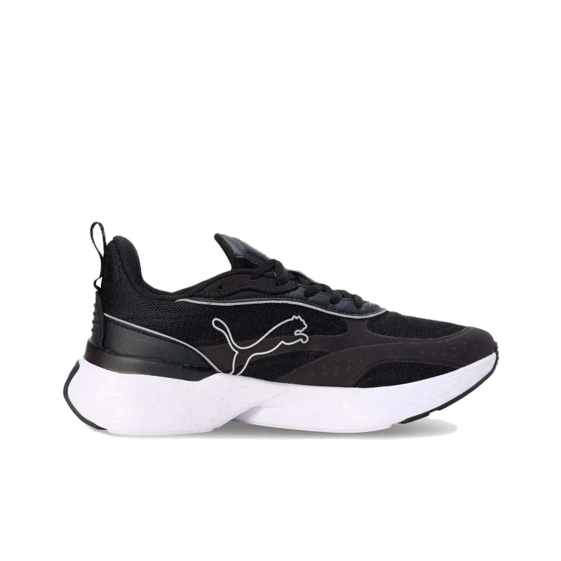 PUMA Softride Sway Slip-Resistant Breathable Low-Top Casual Running Shoes Unisex Black White-1
