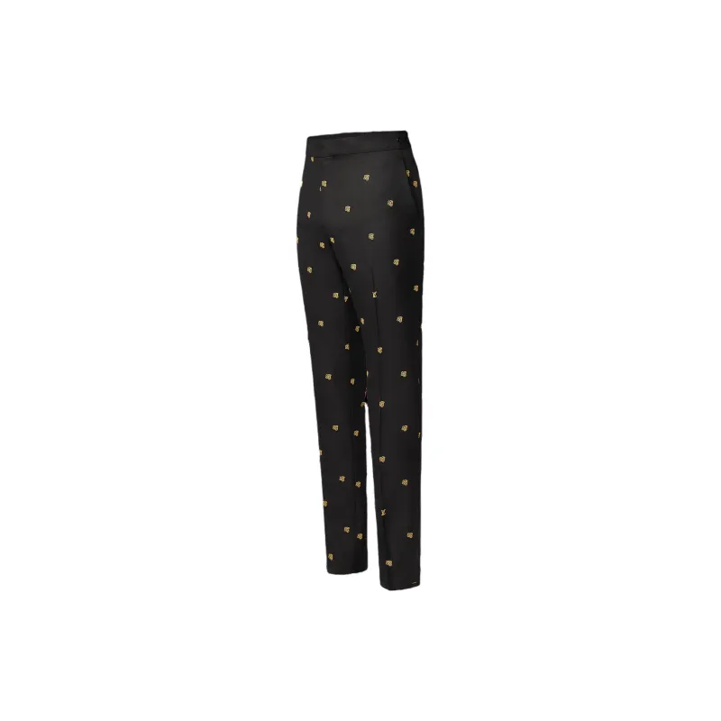 LOUIS VUITTON Embroidered Wool Blend Evening Cigarette Pants-2