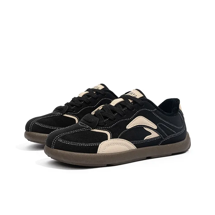 Babaya Warm Anti Slip And Wear Resistant Low Top Skateboard Shoes Women's Black-2