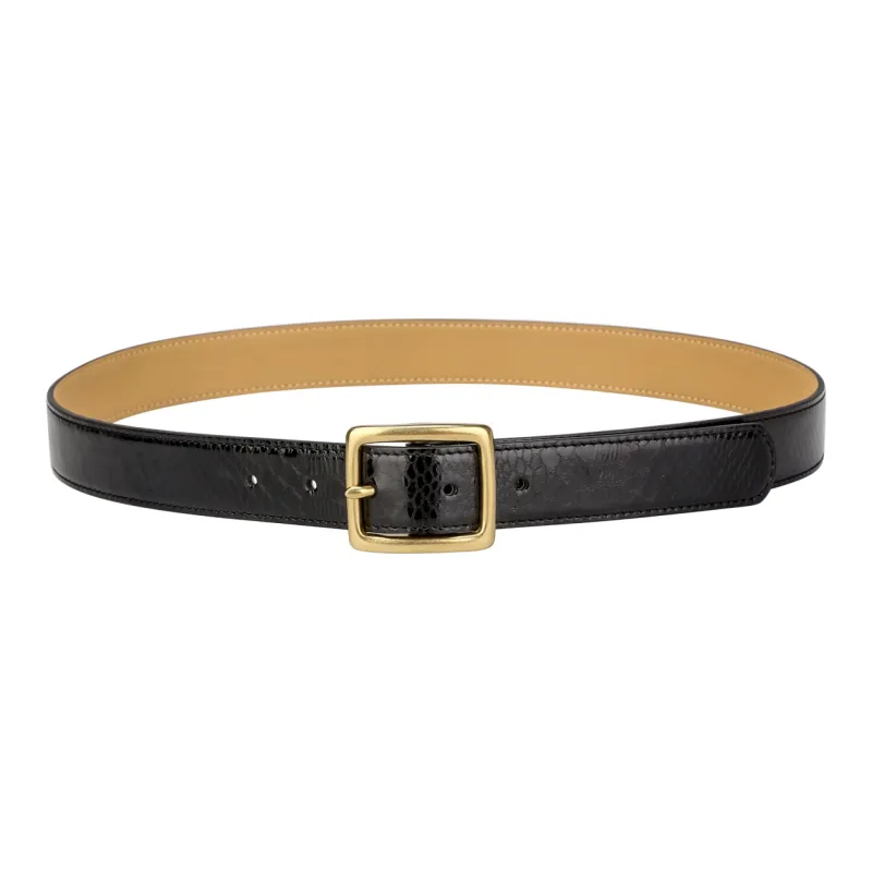 CATELLES Top Grain Cow Leather Leather Belts Women's Black/Red 2.8cm-4