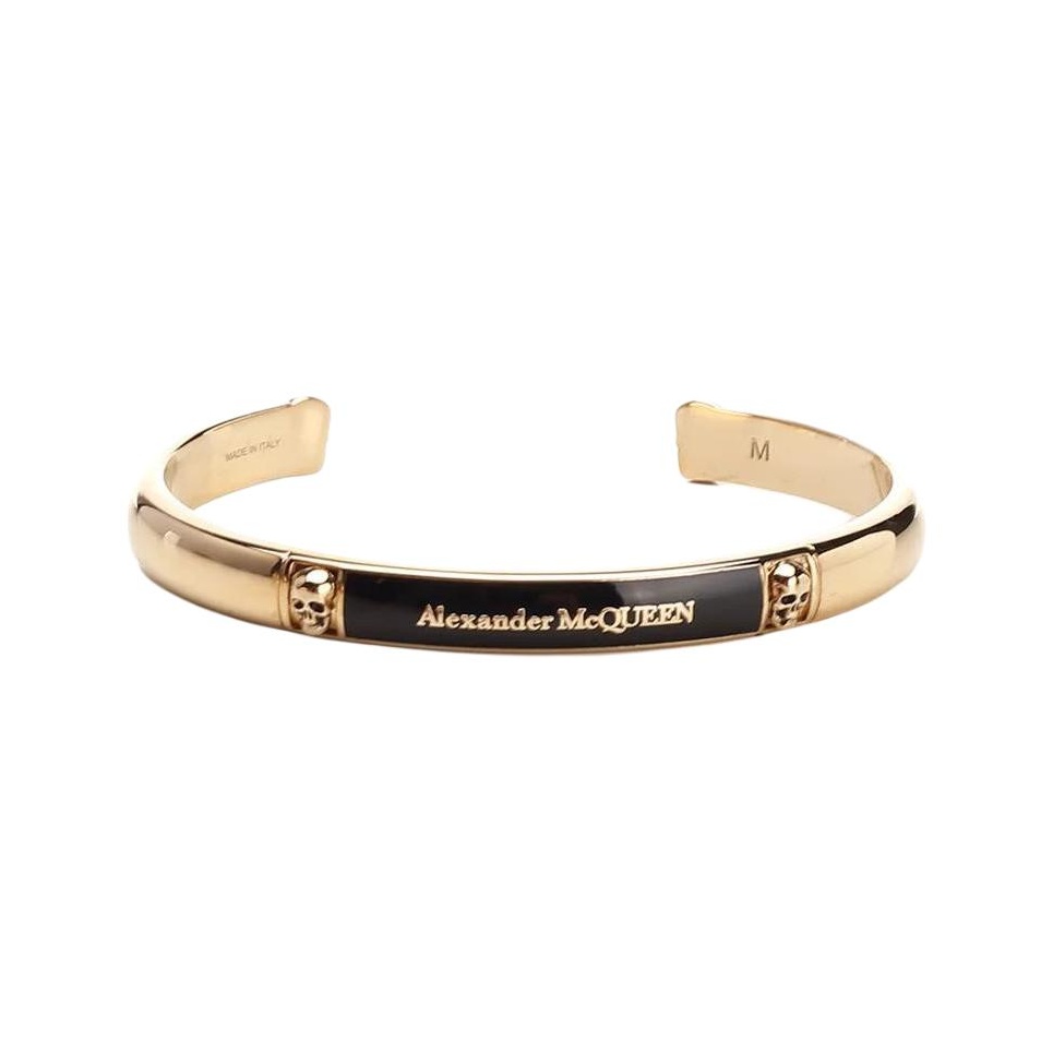 アクセサリー alexander mcqueen bangle accessory Alexander McQueen Leather Double Skull Bangle – Occhi Azzurri