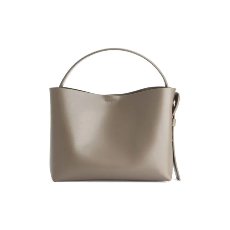 ARKET Cow Leather Shoulder Bag Crossbody Bag Handbag Medium Size Women's Beige-3