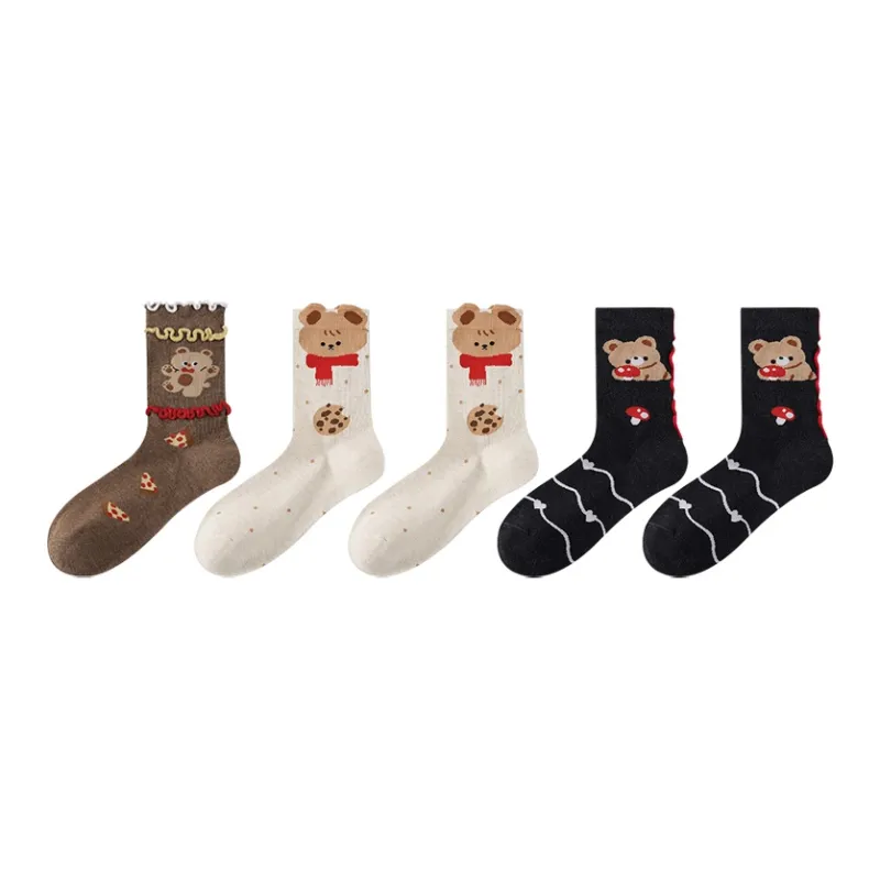 Caramella Mid Calf Socks Women's Combo Set-5
