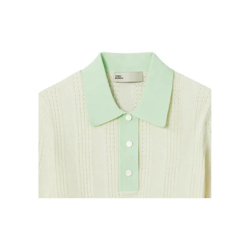 TORY BURCH SS24 Polo Shirt Women's Ice Green-1