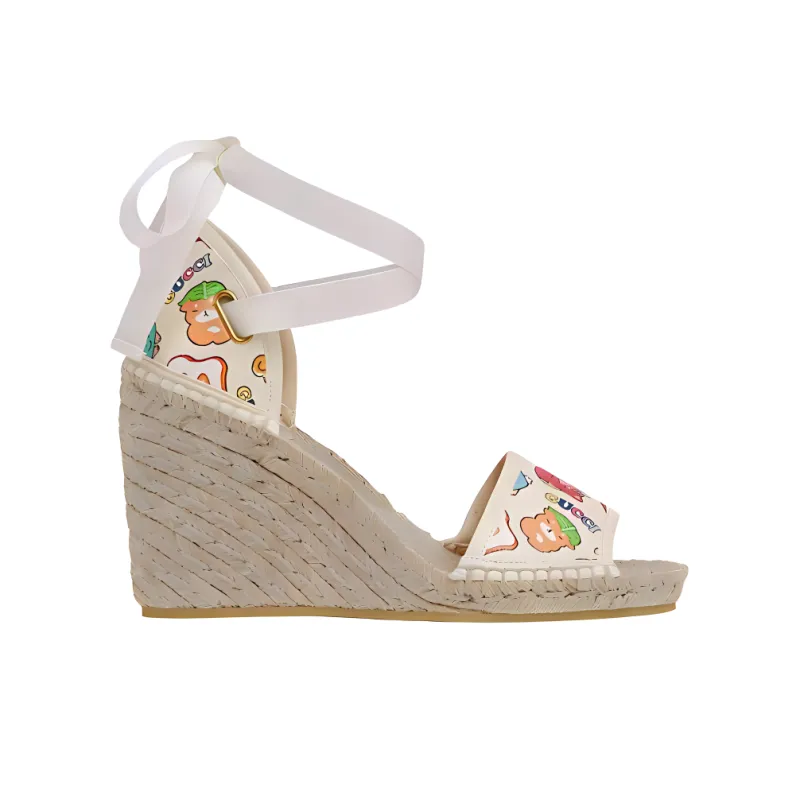 GUCCI Animal Print Espadrille White Multi Women's-1
