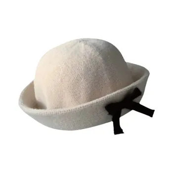 PISHUSHU Wool Bucket Hats Women's Black White