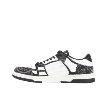 AMIRI Bandana Denim Low Top Skateboard Shoes Men's Black White