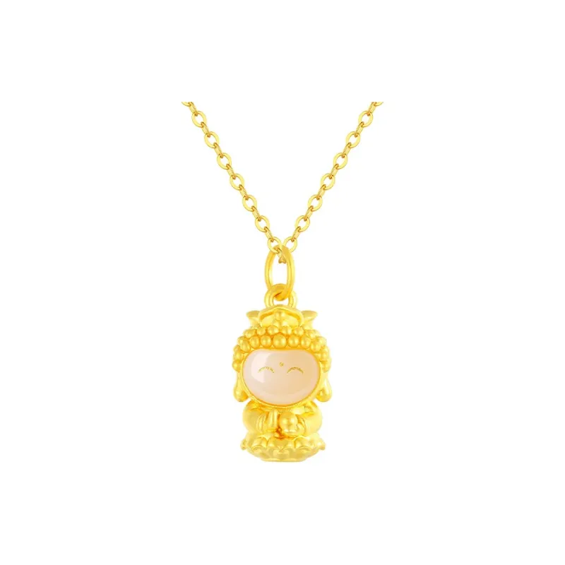ALLOVE Hetian Jade Necklaces White Jade/Pale Greenish White Jade Unisex-2