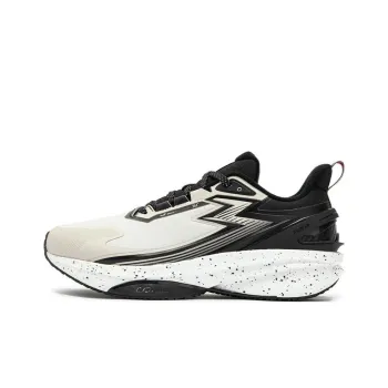 361° Slip Resistant Water Resistant Cushioning Low Top Sprint Running Shoes Men's Beige Black