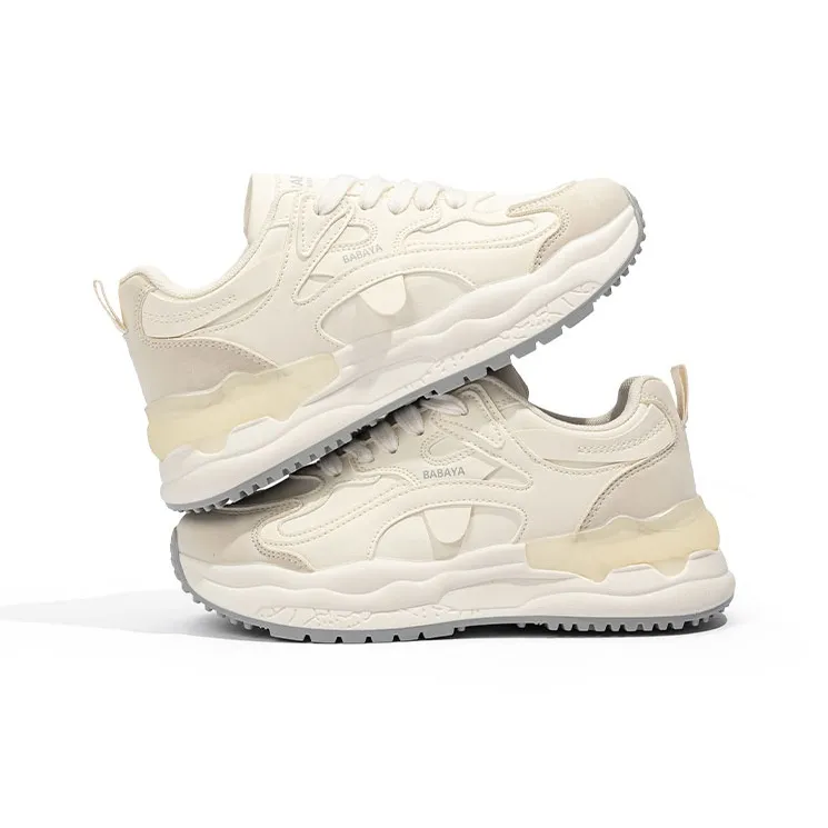 Babaya Anti Slip And Wear Resistant Breathable Low Top Kids Lifestyle Shoes Beige Teenagers-4
