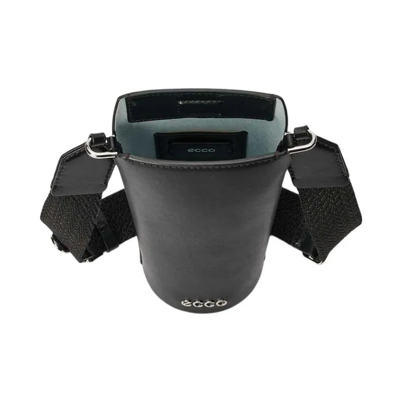 Ecco Cow Leather Bucket Bags Crossbody Bag Shoulder Bag Small Size Women's Black-3