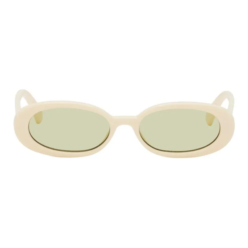 Le Specs Polymer Oval Sunglasses Unisex Beige-0