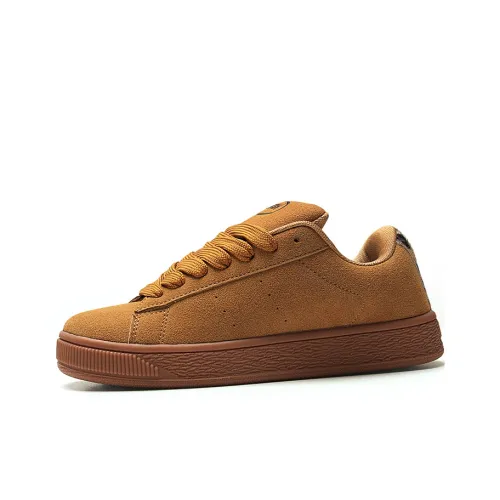 STUR YSN Low Top Skateboard Shoes Women's Leopard Print Brown