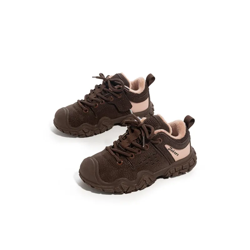 Babaya Anti Slip And Wear Resistant Warm Low Top Kids Lifestyle Shoes Brown Kids'-3