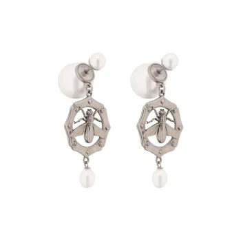 DIOR Metal Earrings Women's Silver