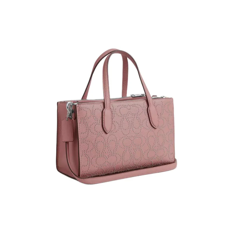 COACH Litchi Grain Leather Shoulder Bag Crossbody Bag Handbag Small Size Women's Pink-1