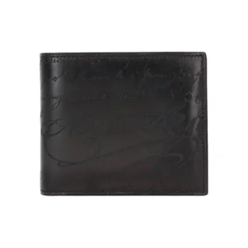 BERLUTI Calfskin Wallet Men's Black Gray Color