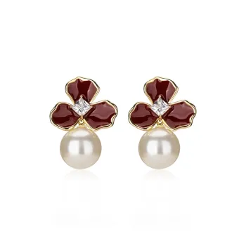 QLADY S925 Silver Stud Earrings Women's